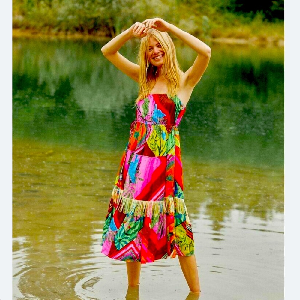 NWT FarmRio Paloma MidiDress never work